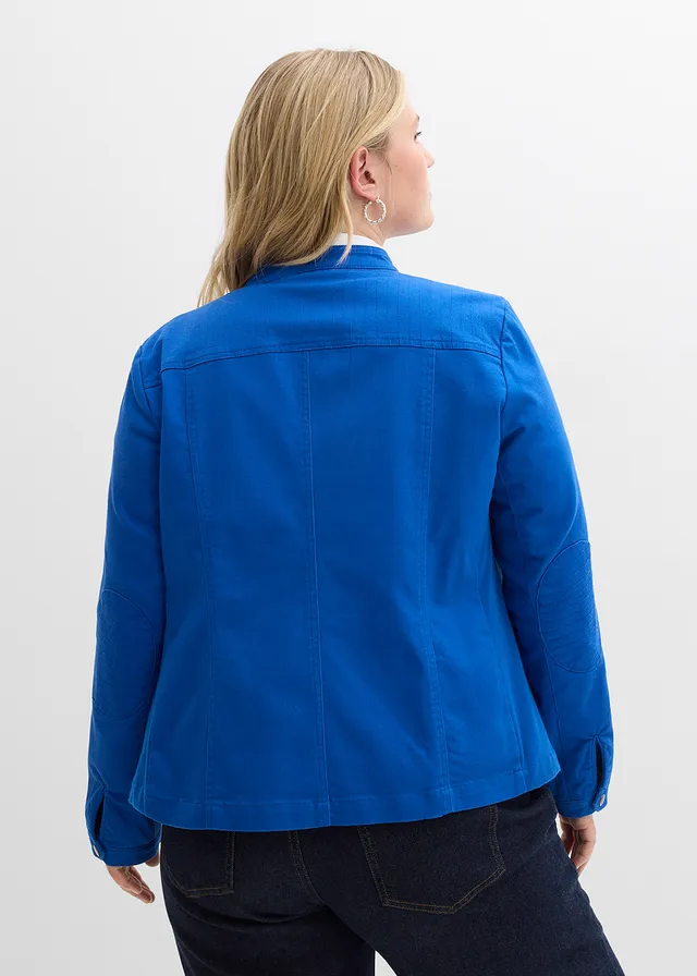 Veste en coton twill avec empiècements latéraux extensibles, Couleur: bleu arctique