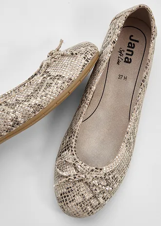 Ballerines Jana en largeur confortable • beige python • Boutique bonprix