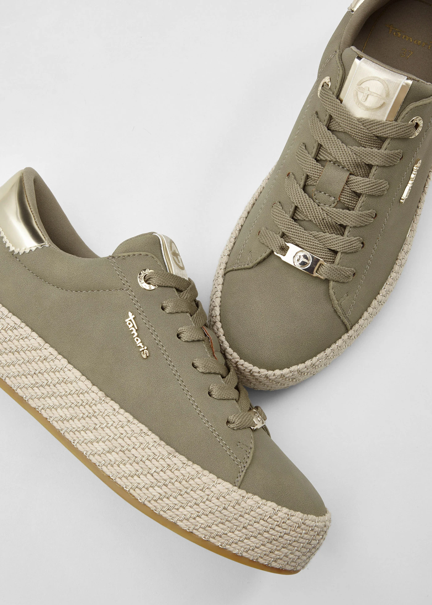 Sneakersy Tamaris • khaki • sklep bonprix