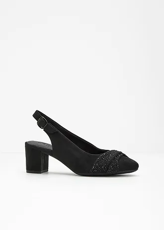 Escarpins slingback Jana largeur H, Couleur: noir