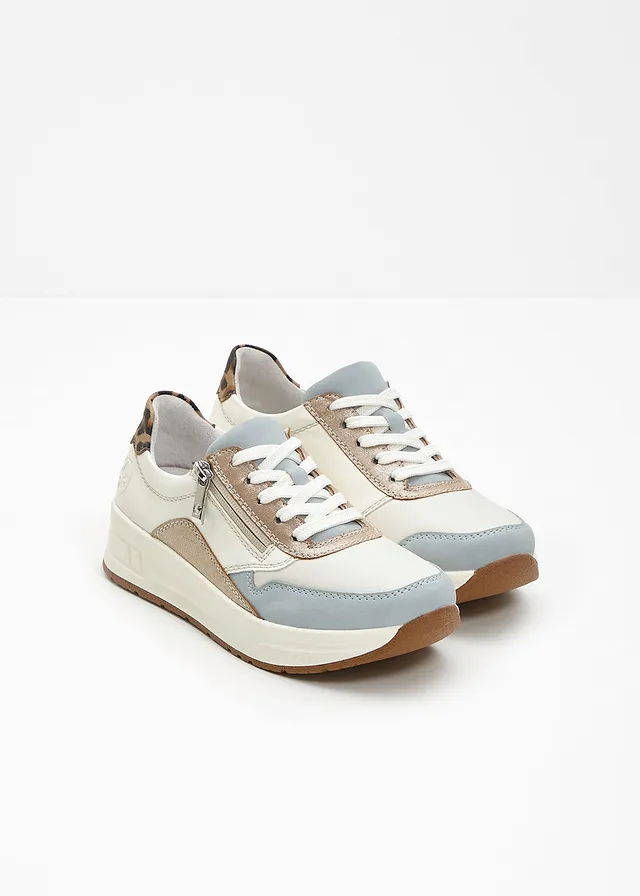 Comfortabele plateau sneakers  van Rieker in comfortabele breedte • wit/multicolour • product-page.page-title-suffix