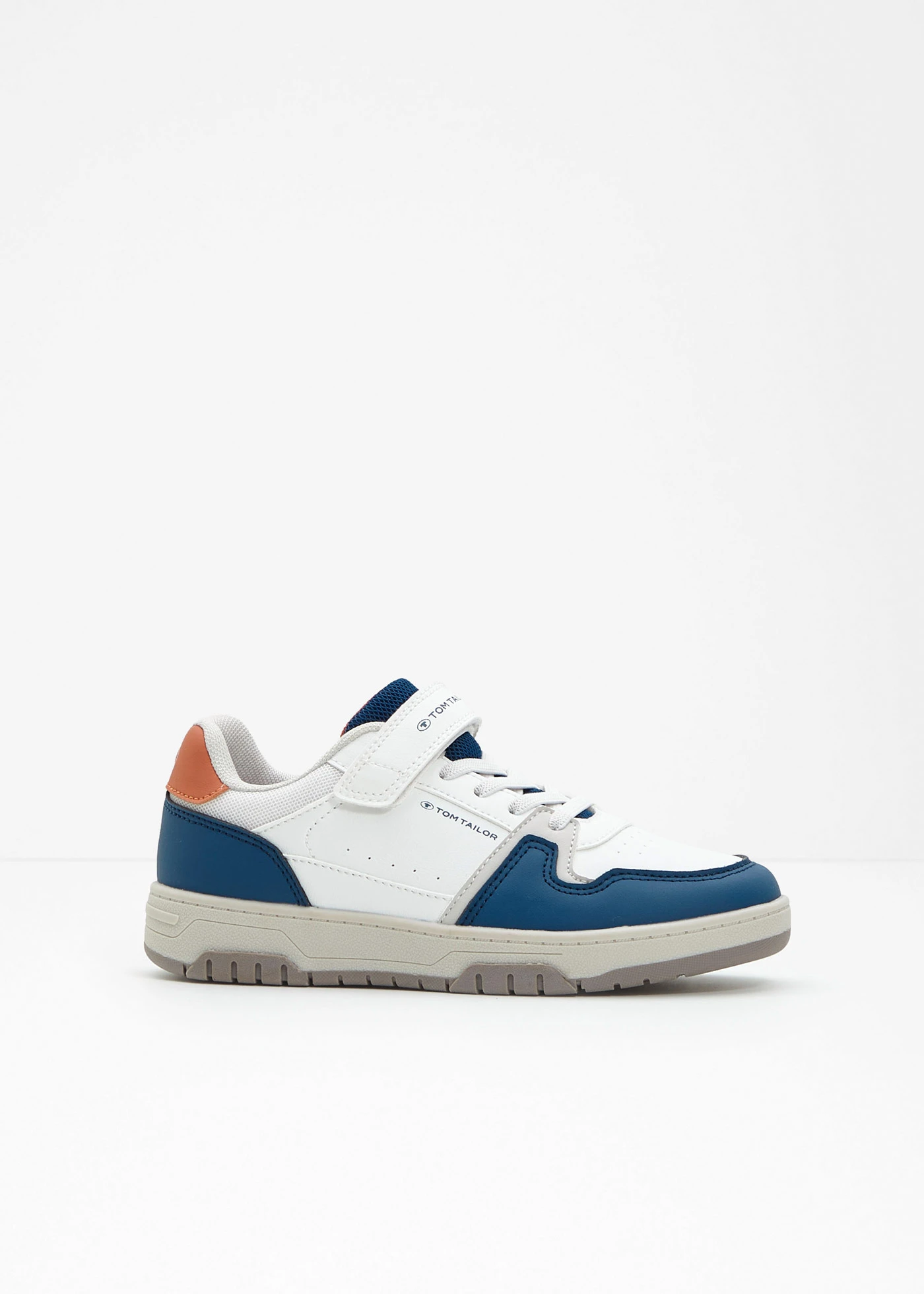 Tom Tailor sneakers met klittenbandsluiting • wit-blauw-oranje • bonprix online shop