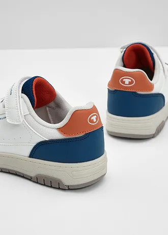Tom Tailor sneakers met klittenbandsluiting, Kleur: wit-blauw-oranje