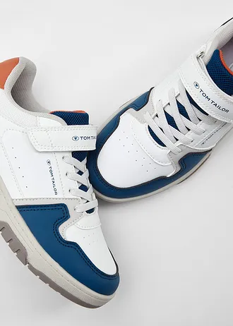 Tom Tailor sneakers met klittenbandsluiting • wit-blauw-oranje • bonprix online shop