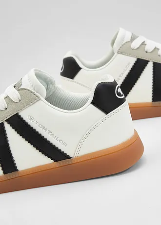 Tom Tailor-sneakers in retro look, Kleur: wit+zwart