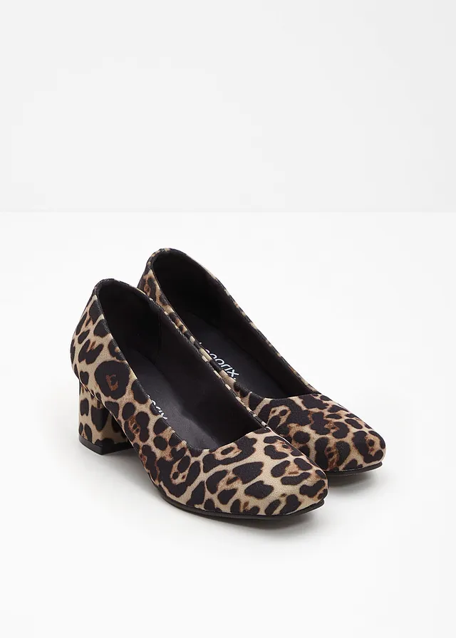 Pumps met animal print, Kleur: beige luipaardprint