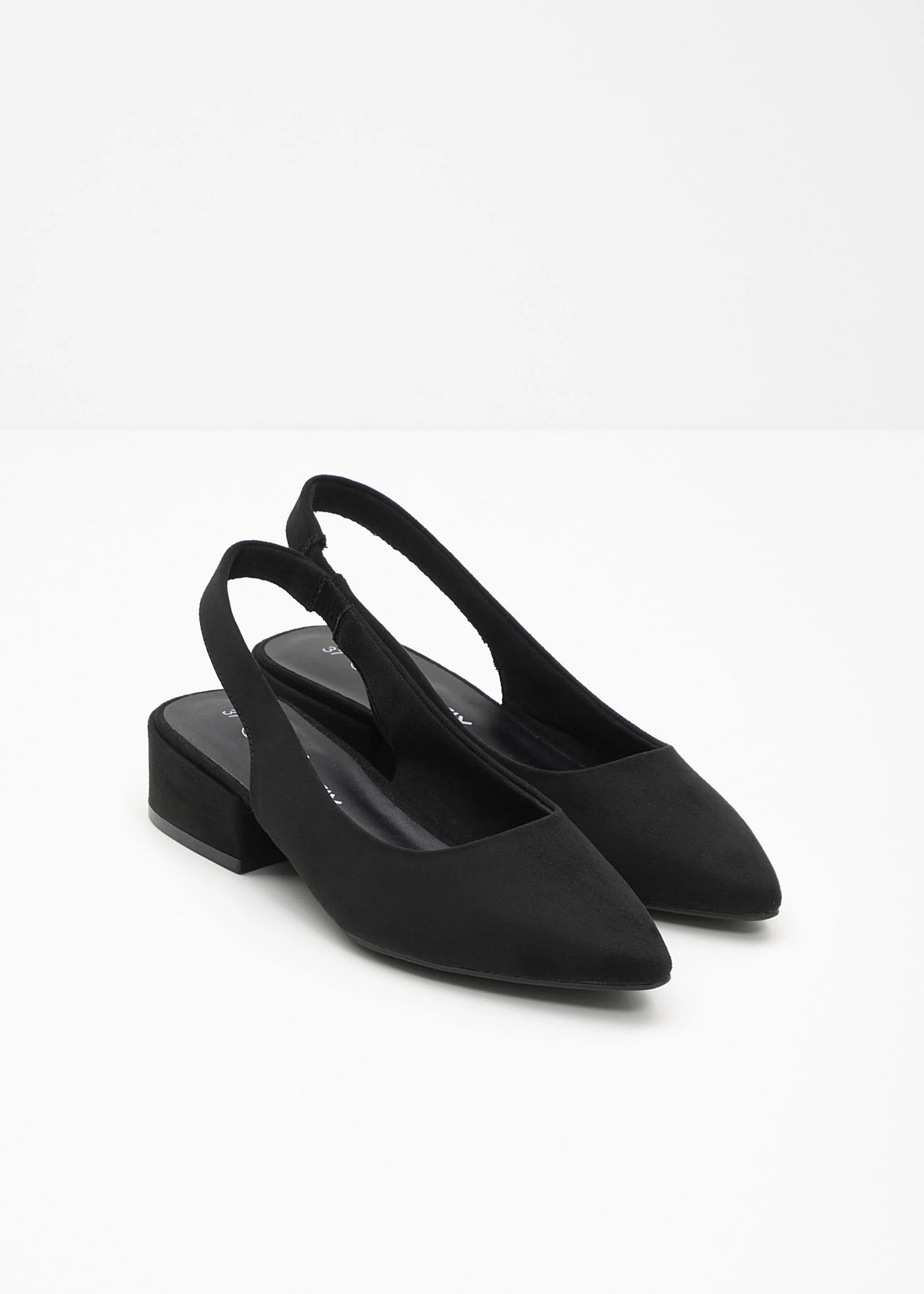 Slingback pumps met platte hak • zwart • bonprix online shop