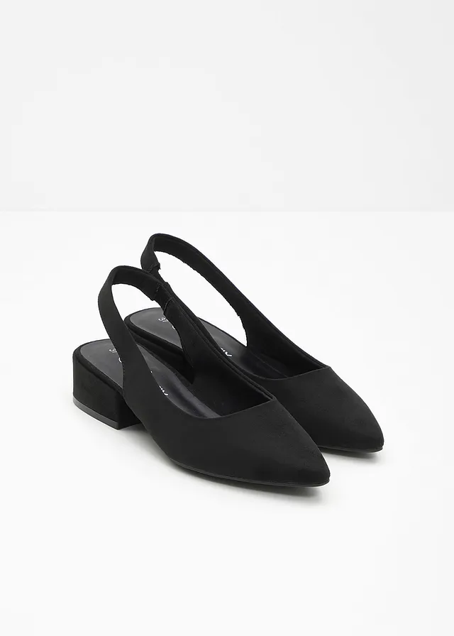 Slingback pumps met platte hak • zwart • product-page.page-title-suffix