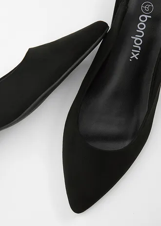 Pantofi cu călcâi liber și toc plat • negru • magazin bonprix