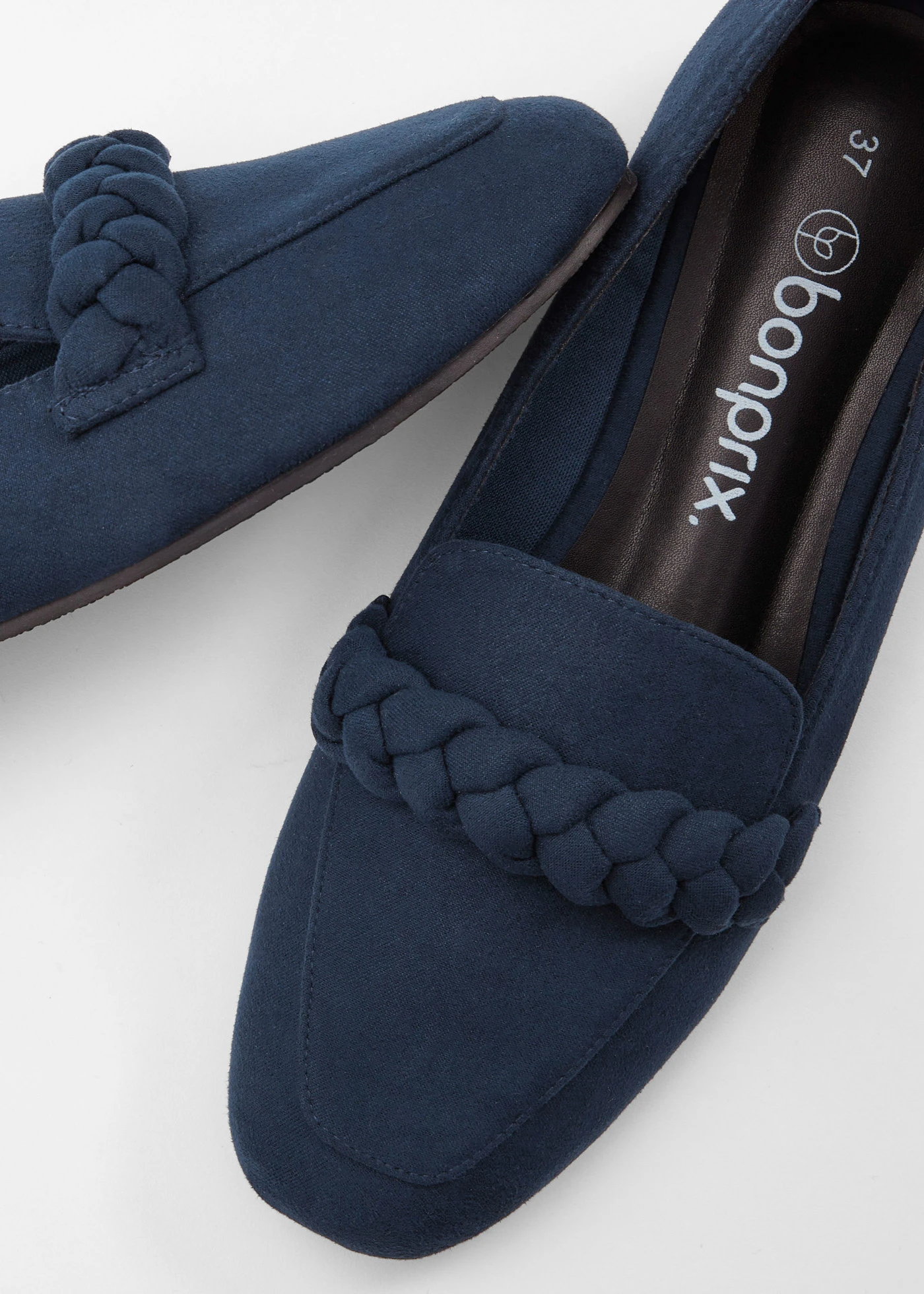 Loafers met gevlochten details • donkerblauw • bonprix online shop