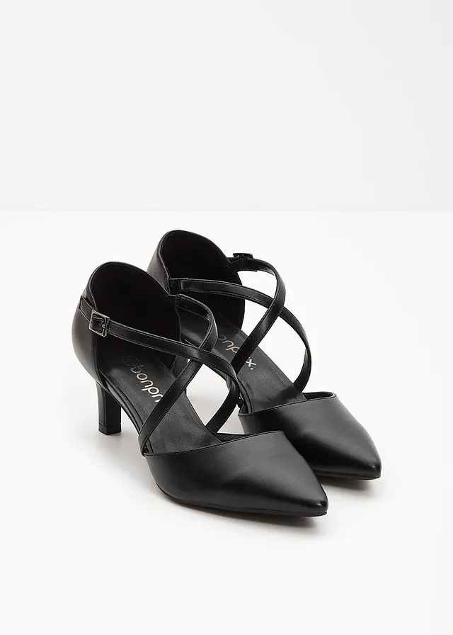 Escarpins à brides croisées et talon fin • noir • product-page.page-title-suffix