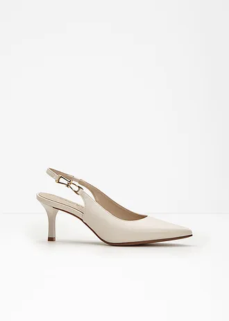 Slingback pumps met smalle hak, Kleur: beige