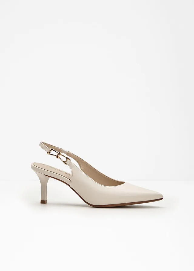 Escarpins slingback à petit talon fin • beige • Boutique bonprix
