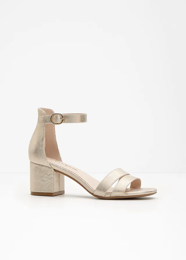 Sandaletten met een blokhak • goudkleur • bonprix online shop