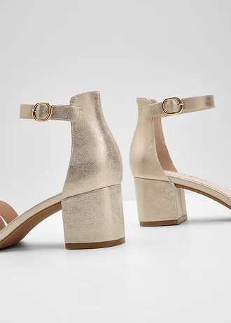 Sandaletten met een blokhak • goudkleur • bonprix online shop