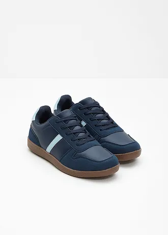 Sneakers in retrolook, Kleur: donkerblauw/lichtblauw