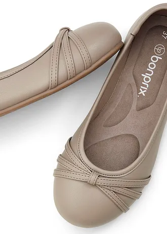 Komfort balerina, kényelmesen tágas • szürkésbarna • bonprix áruház