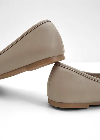 Soepele ballerina's met comfortabele wijdte • taupe • bonprix online shop