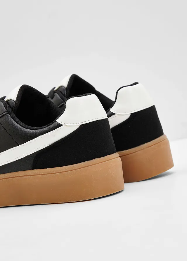 Plateau sneakers in retrolook • zwart/wit • product-page.page-title-suffix