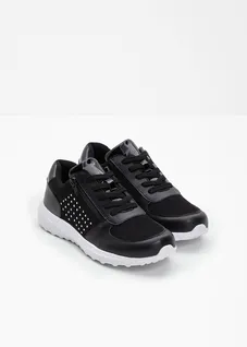 Sneakersy z błyszczącymi kamieniami • czarny • sklep bonprix
