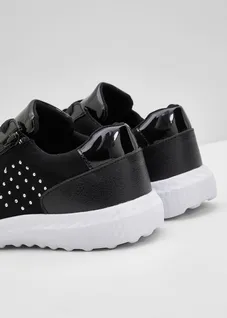 Sneakersy z błyszczącymi kamieniami • czarny • sklep bonprix