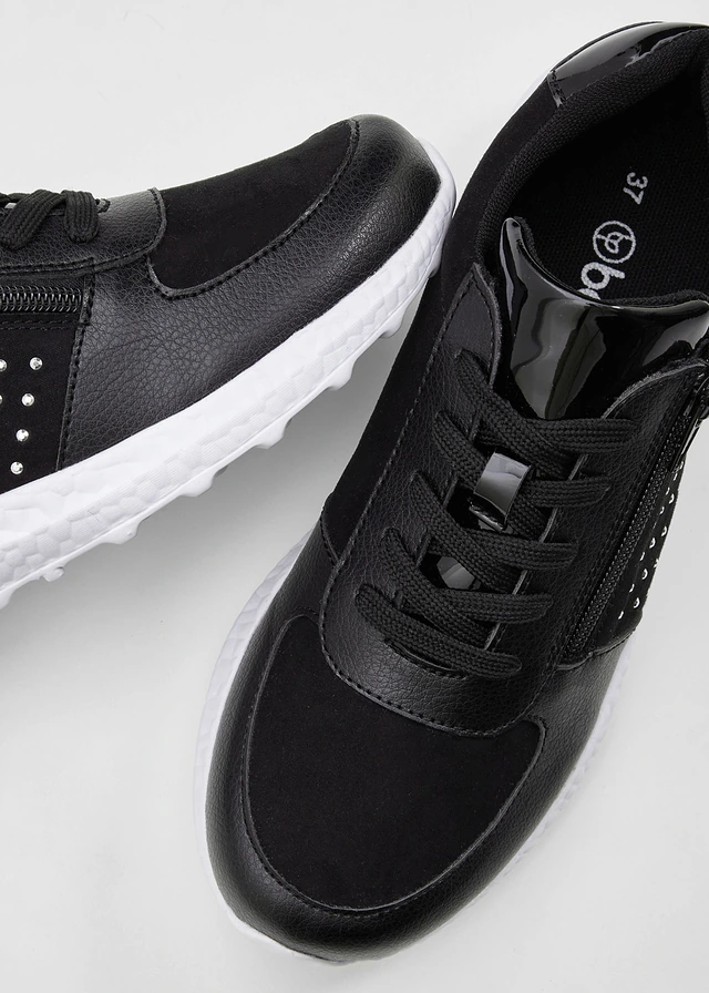 Sneakers à strass, Couleur: noir