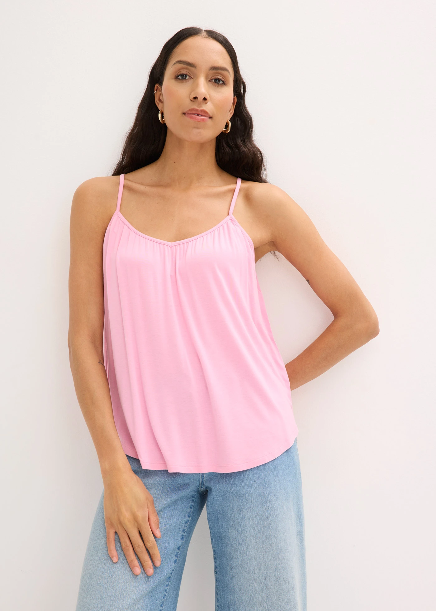 Top met spaghettibandjes van soepele viscose • roze • bonprix online shop