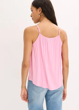 Top cu bretele subțiri, din viscoză fluidă • roz pal • magazin bonprix