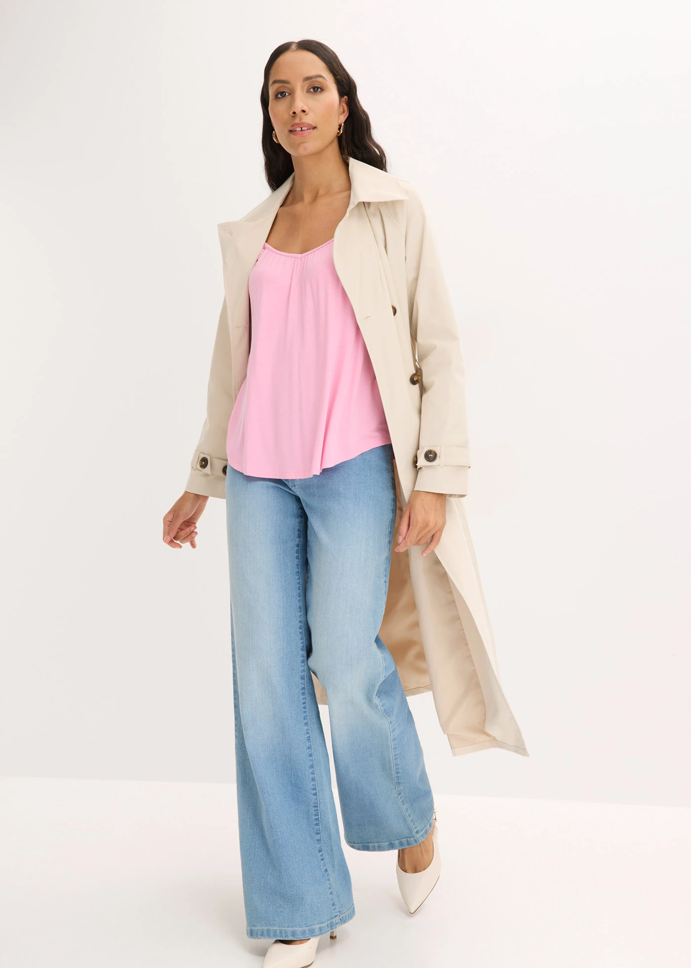 Top met spaghettibandjes van soepele viscose • roze • bonprix online shop