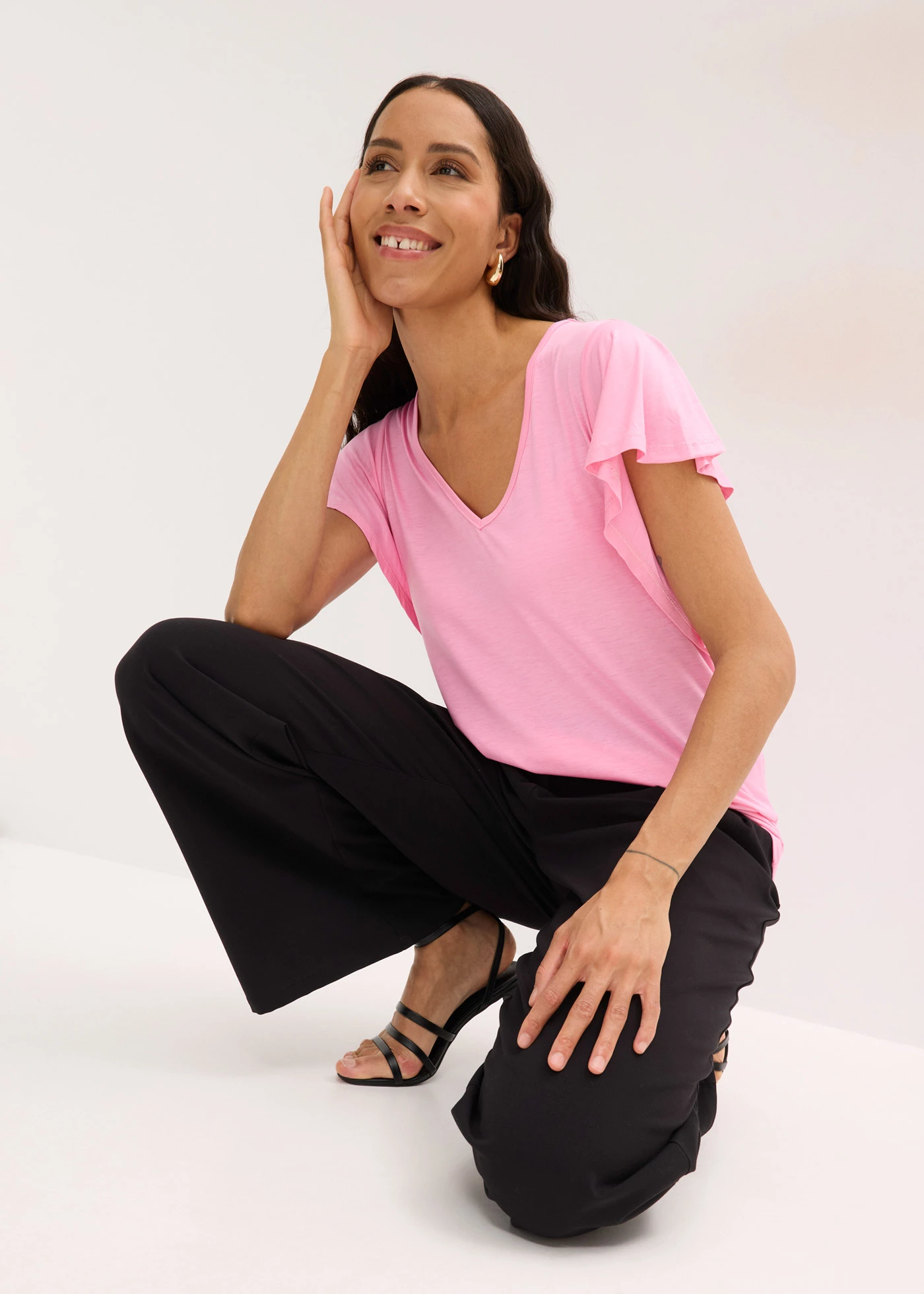 Shirt van zacht viscose • roze • bonprix online shop