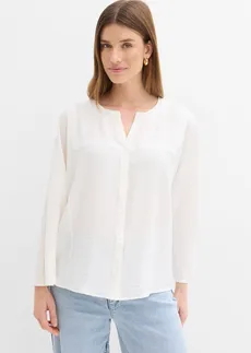 Katoenen blouse met wijde mouwen • wolwit • bonprix online shop