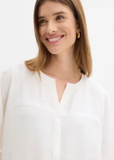 Katoenen blouse met wijde mouwen • wolwit • bonprix online shop