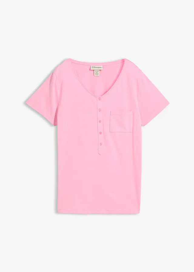 T-shirt met knoopsluiting