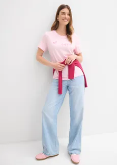 Póló tiszta pamutból • kristály rózsaszín/pinklady mintás • bonprix áruház