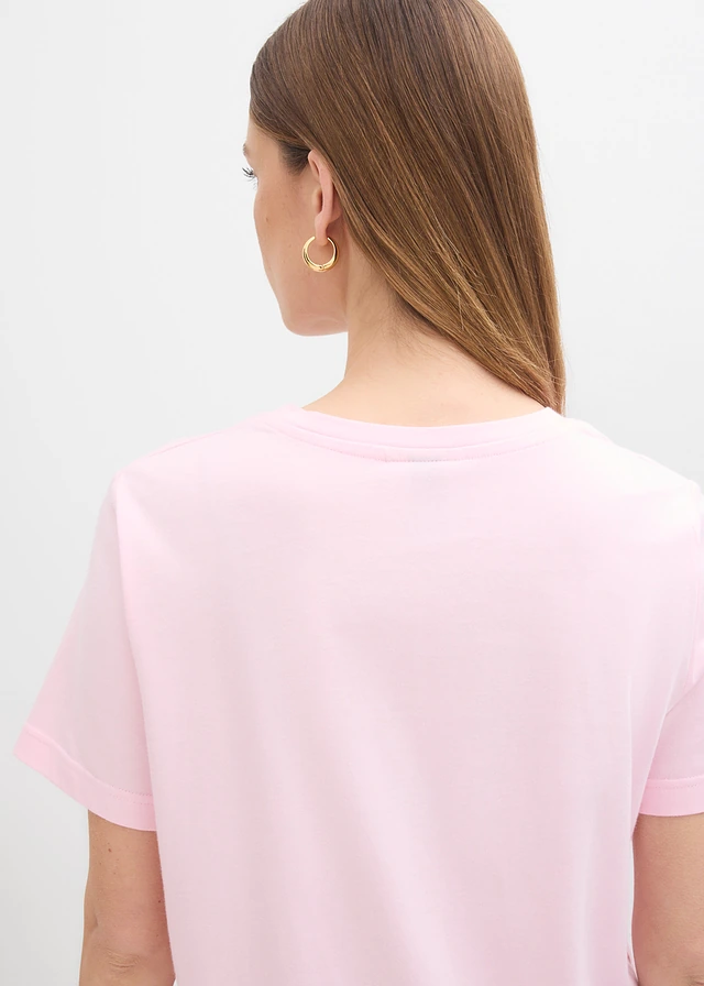Tricou din bumbac 100% • roz-cristal-roz-pinklady cu imprimeu • magazin bonprix