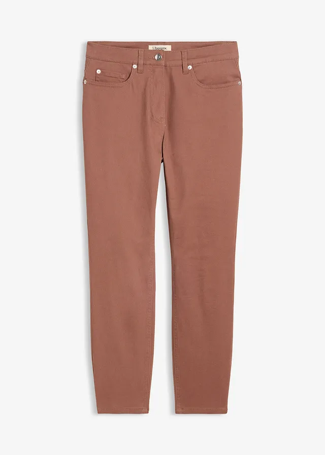 Pantalon 7/8 taille haute, Couleur: marron