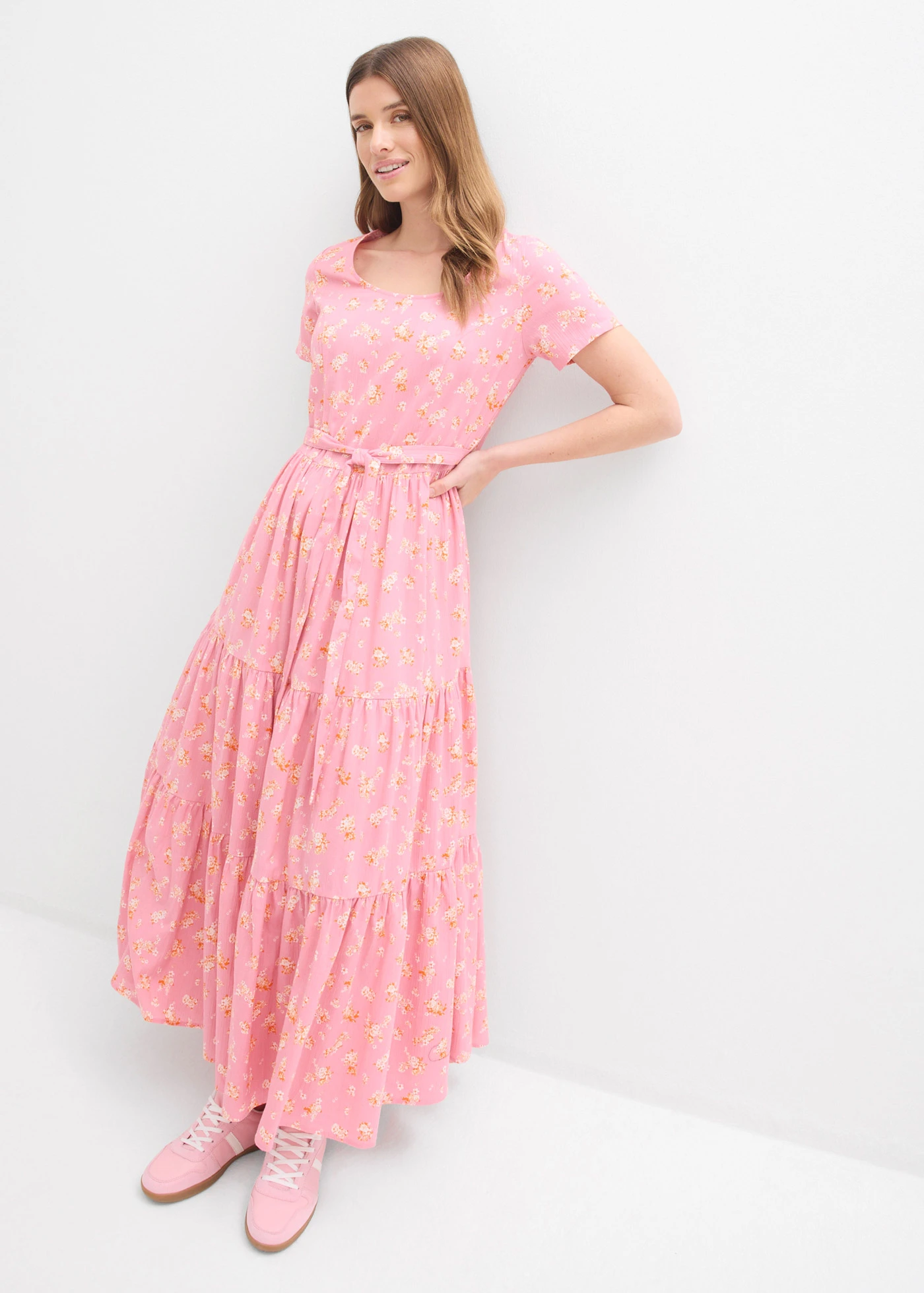 Rochie din bumbac 100% • violet-orhidee fumuriu/oranj/roz-piersică deschis • magazin bonprix