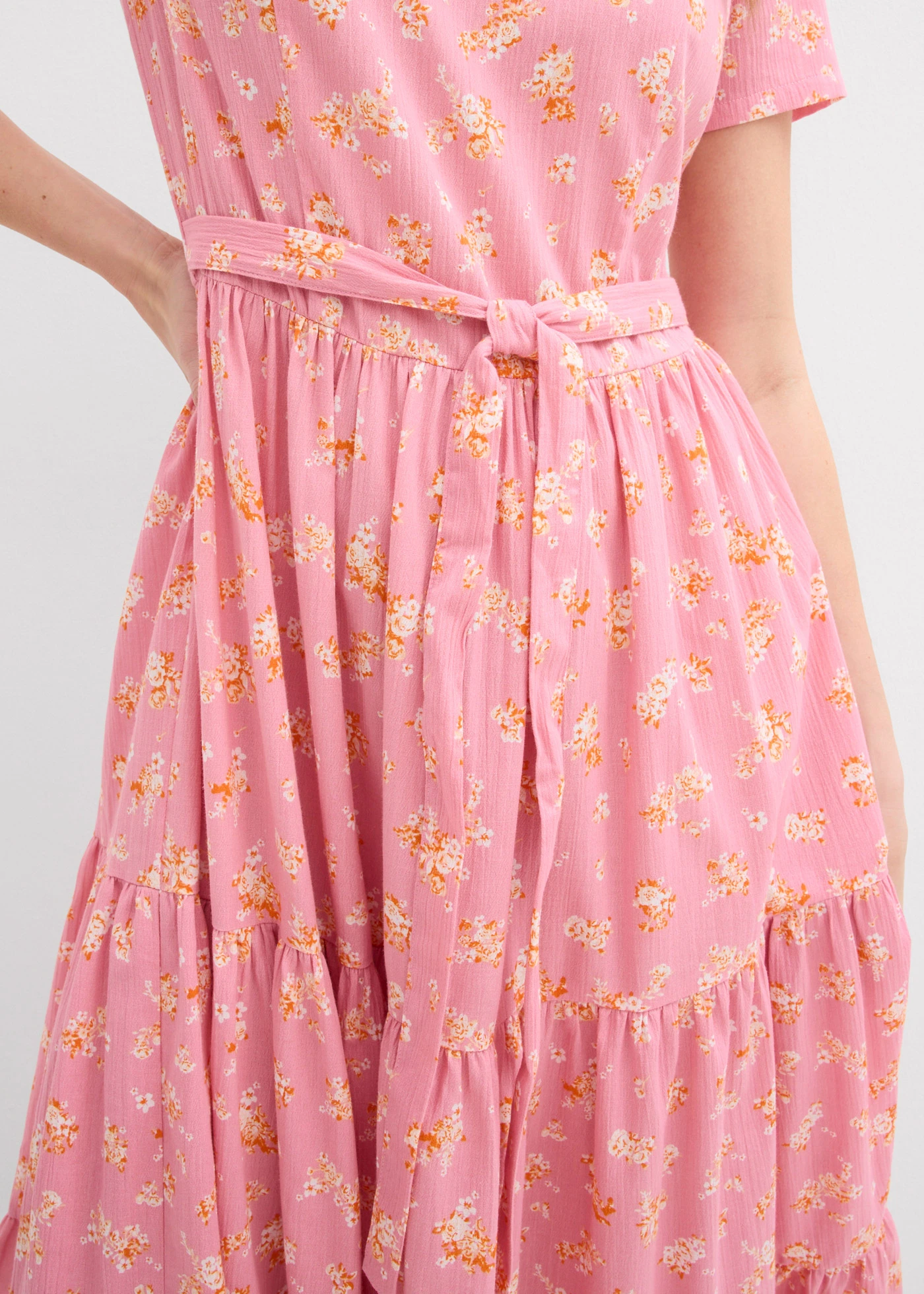 Jurk van katoen • rookorchidee/oranje/lichtperzik • bonprix online shop