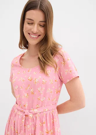 Jurk van katoen • rookorchidee/oranje/lichtperzik • bonprix online shop