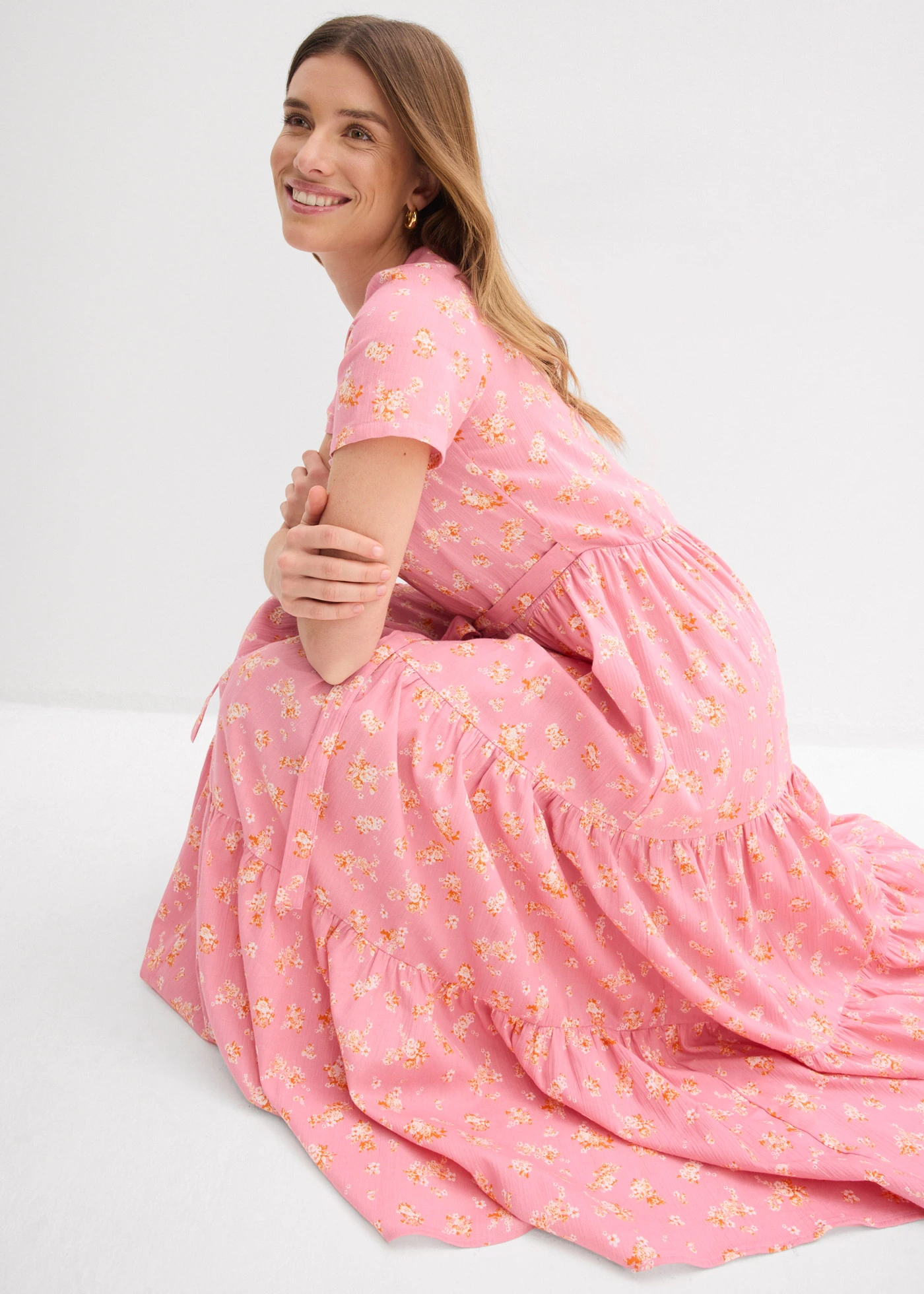 Rochie din bumbac 100% • violet-orhidee fumuriu/oranj/roz-piersică deschis • magazin bonprix