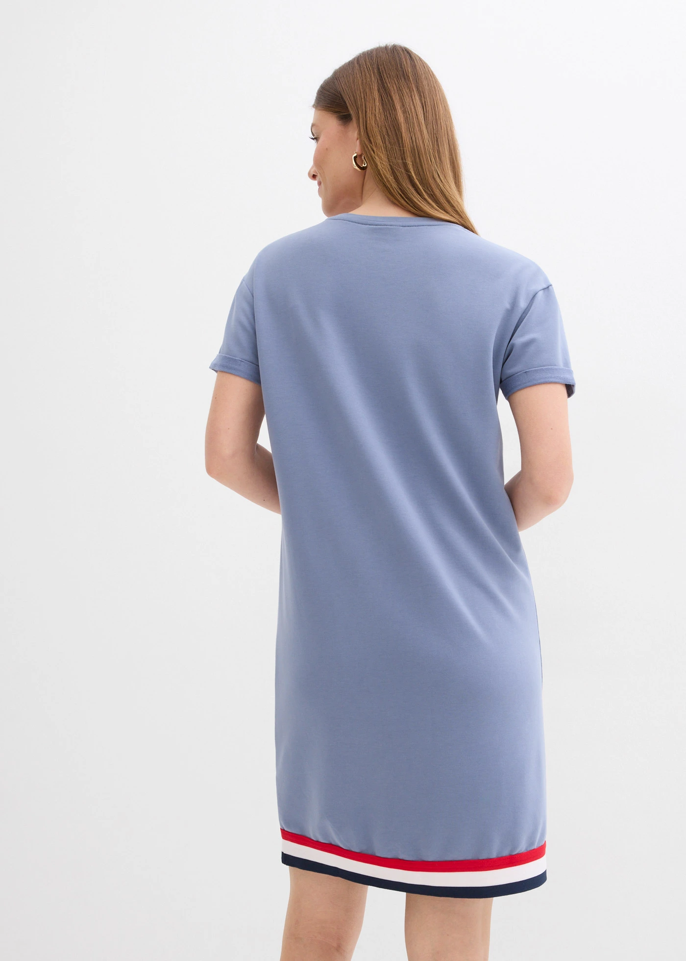 Jersey jurk in een zachte viscosemix • rookblauw • bonprix online shop