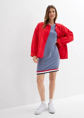 Jersey jurk in een zachte viscosemix, Kleur: rookblauw