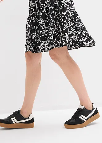 Mini jurk van soepele viscose • zwart/wolwit • bonprix online shop