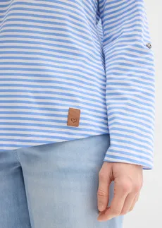 Bluzka z długim rękawem i • niebiesko-biały w paski • sklep bonprix