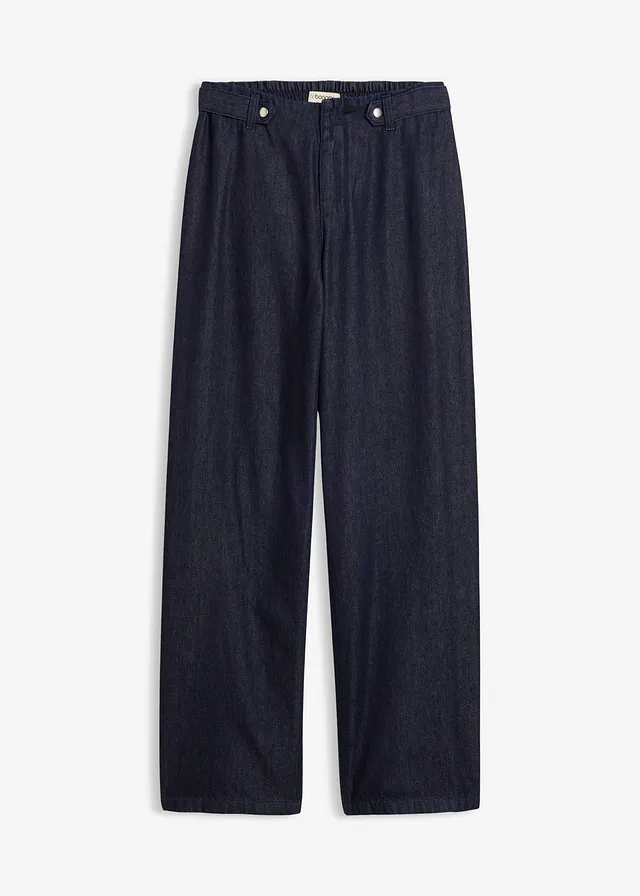 Loose fit straight jeans, high waist