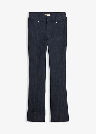 Džíny Bootcut, High Waist, barva: sytě modrý denim unwashed