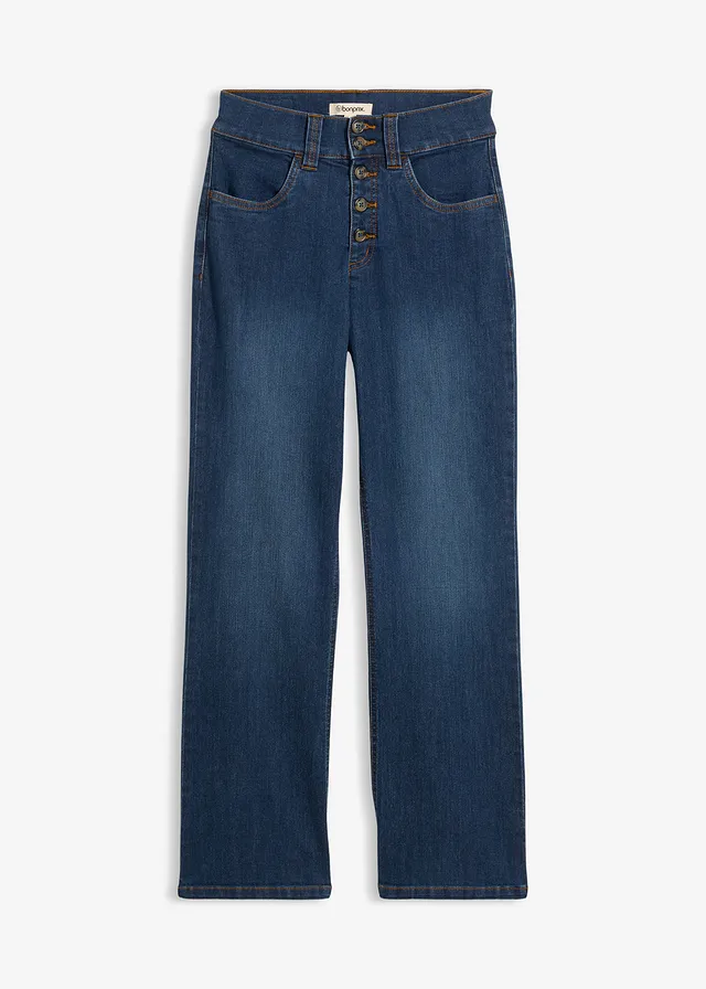 High waist stretch jeans, straight