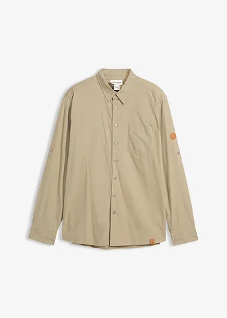 Košeľa s dlhým rukávom z čistej bio bavlny, farba: new khaki