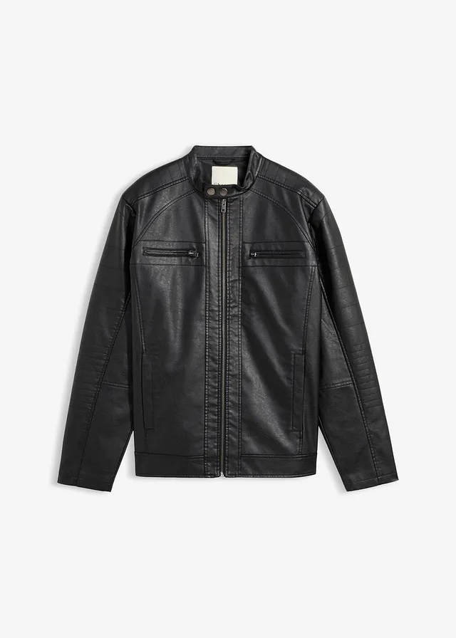 Imitatieleren jack, regular fit • zwart • bonprix online shop