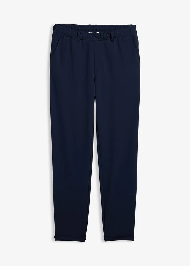 Pantalon van stretchmateriaal, Kleur: inktblauw